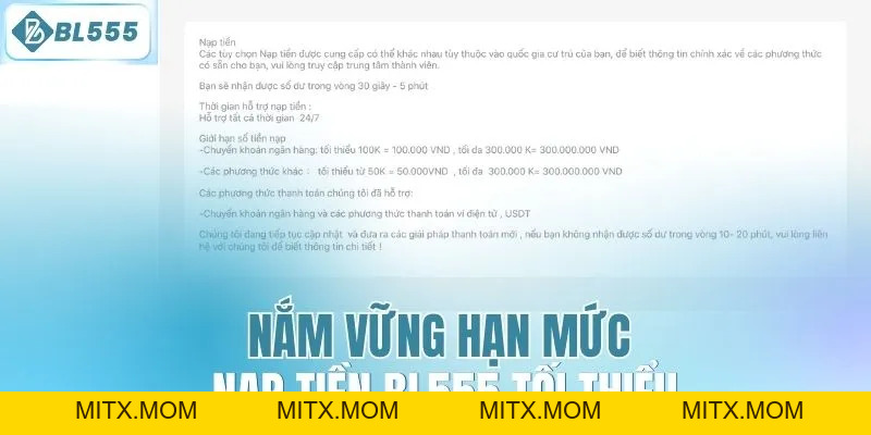 Nạp Tiền BL555 – Nhanh Chóng, An Toàn & Trải Nghiệm Uy Tín - mitx.mom